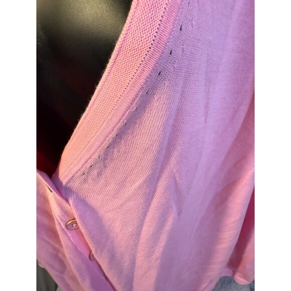 Talbots Soft Pink Womens Cardigan Sweater Button Plus 2X Long Sleeve Knit Vneck - Picture 3 of 3